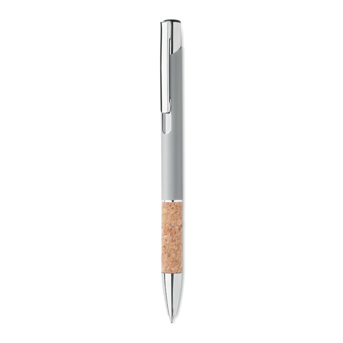 Stylo personnalisé avec grip en liège VERIA silver mate